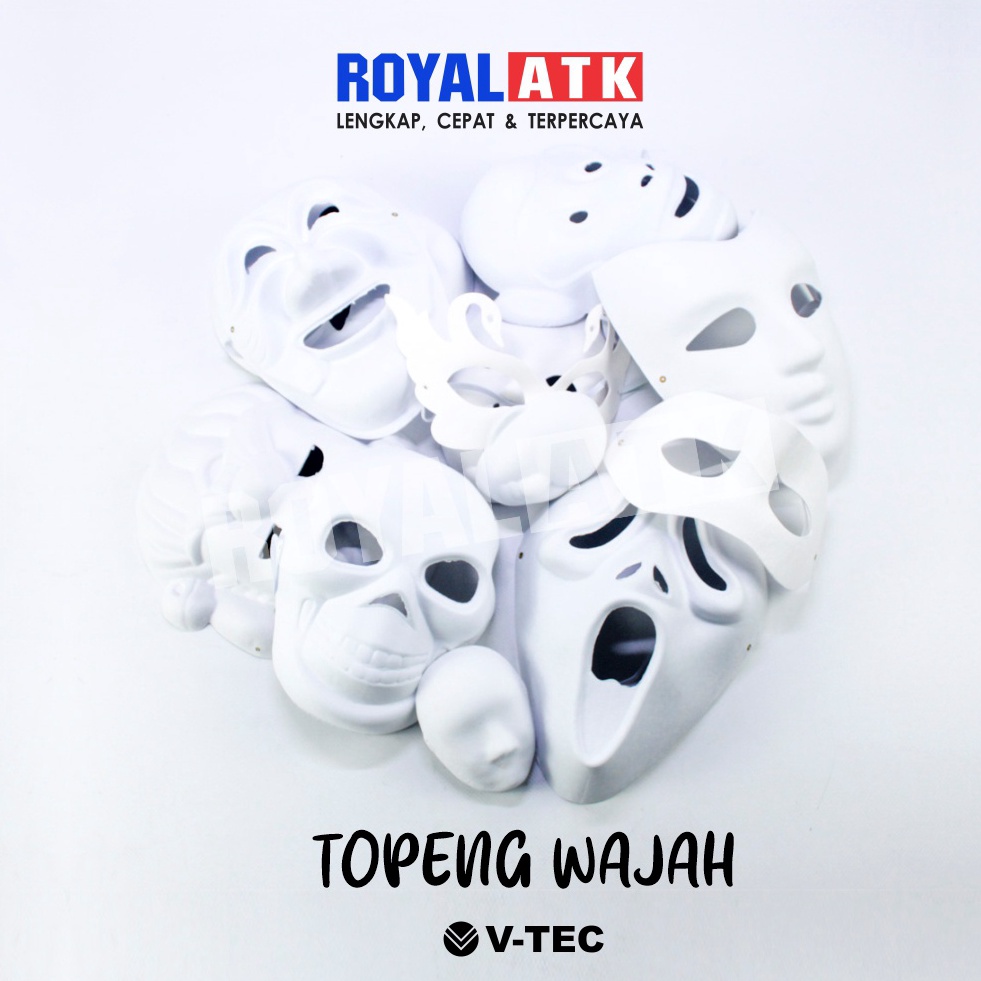 Kualitas Terbaik Topeng Lukis Wajah Kertas Polos VTec Male Female  Vtec Mask Pria Wanita Kostum Tope