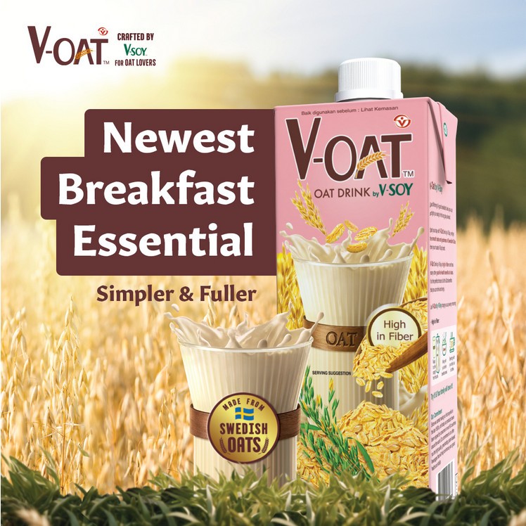 

V-OAT Soy Milk Susu Kacang Kedelai Oat Premium Vsoy 1L 1 Liter