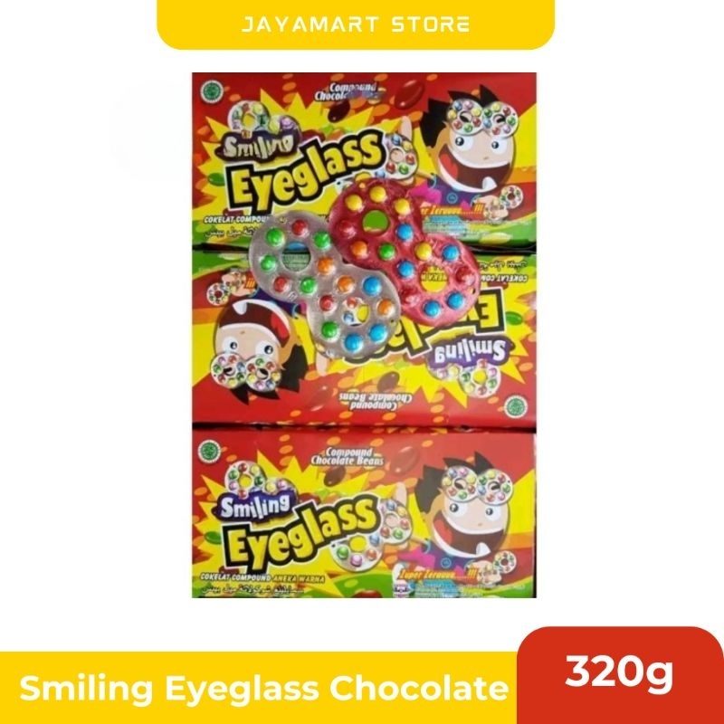 

Smiling Eyeglass Chocolate Bean / Permen Coklat Aneka Warna 1 box isi 40pcs ( 320g ) - SN018