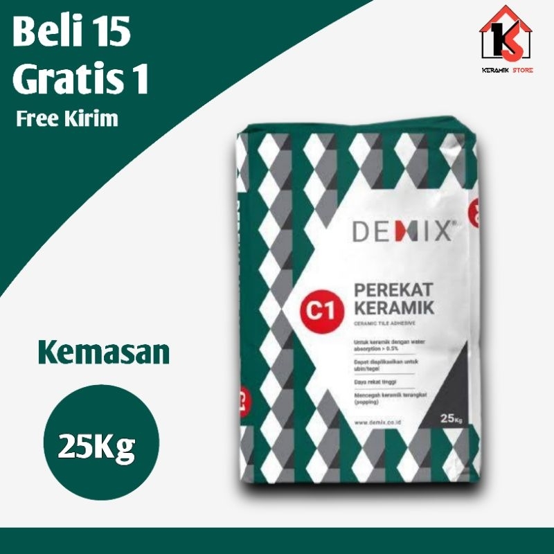 Semen Perekat Keramik | Nat Demix C1 Perekat Keramik 25kg/ Nat Keramik/ Demix C1/ Perekat Keramik