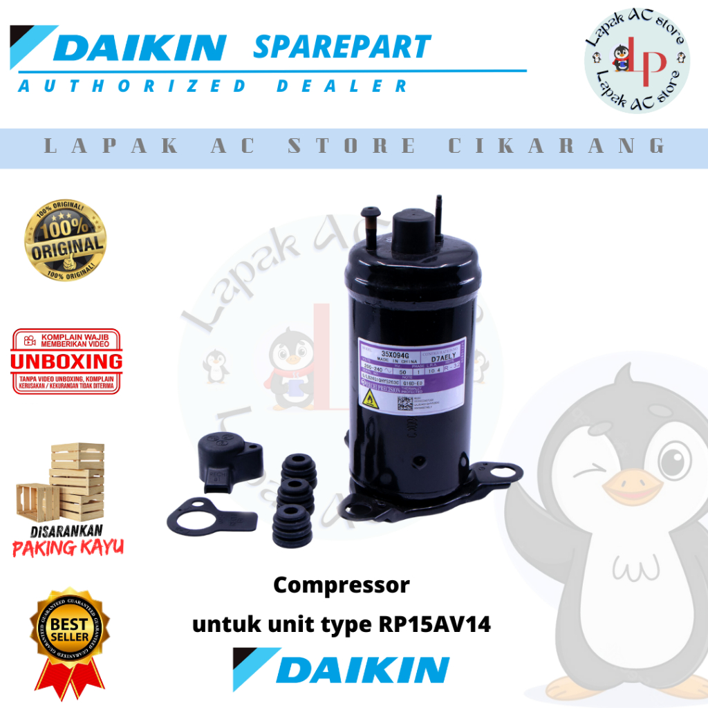 Kompresor / Compressor  AC DAIKIN Malaysia 1/2 PK RP15AV14