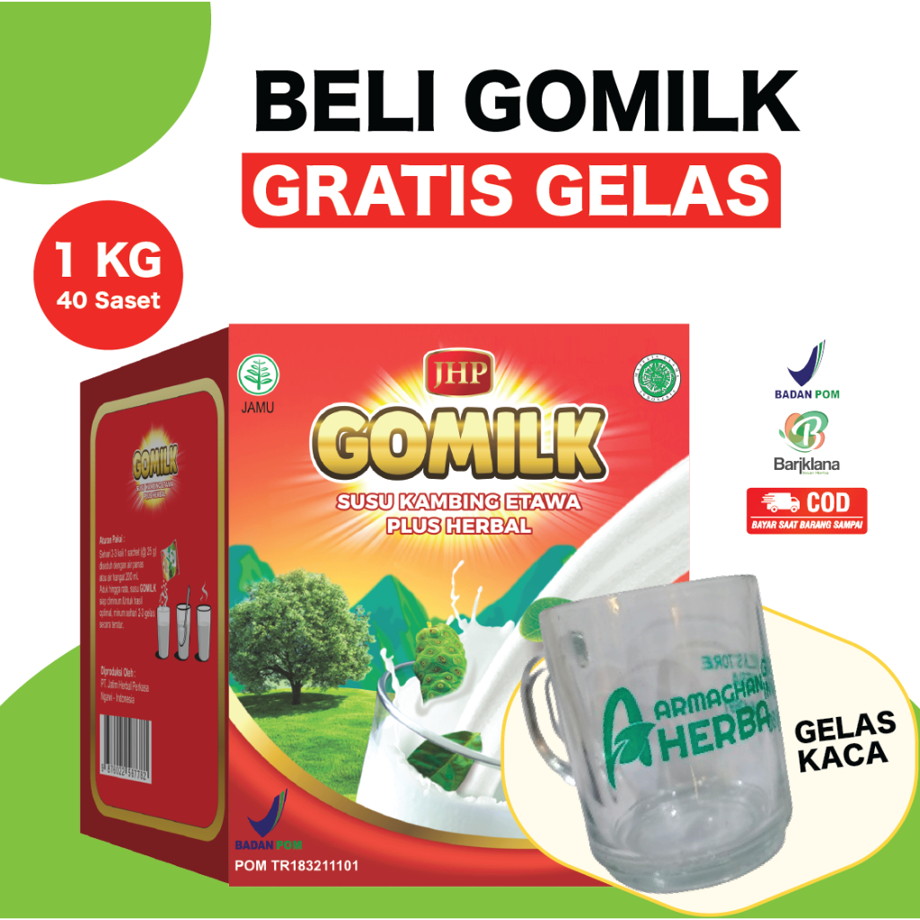 

[ BISA COD + GARANSI ] [ BELI 1 GRATIS JAHE ] [ BELI 3 GRATIS MADU ] Gomilk Susu Kambing Etawa Plus Herbal Penambah Nafsu Makan 1 kg