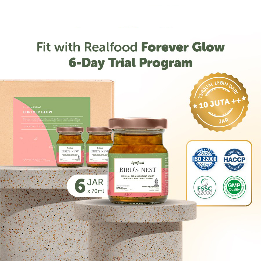 

Realfood Trial Forever Glow Birdnest Drink dengan Kolagen & Kurma