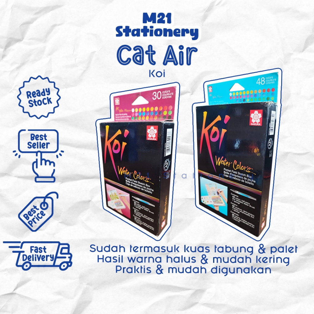 

CAT AIR KOI / 30 WARNA & 48 WARNA WATERCOLOR PALET WATER COLOUR ALAT LUKIS MELUKIS PEMULA & PROFESIONAL WATER COLOR COLOUR ALAT TULIS SEKOLAH KULIAH KANTOR ART MURAH / M21 STATIONERY JOGJA