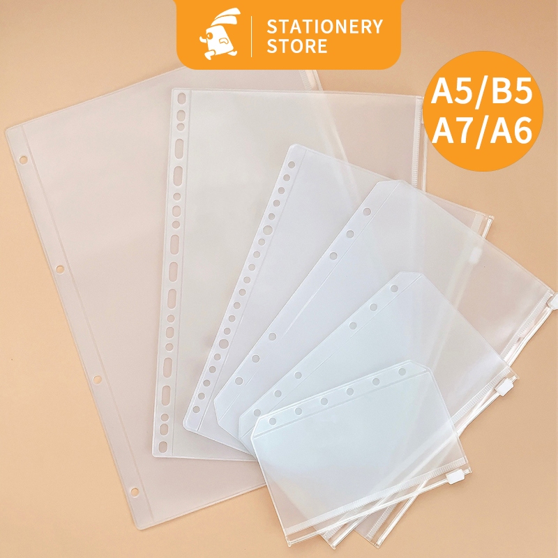 

zipper bag A6/A7/A5/B5 6-hole /zippertas dokumen/zipper binder/Loose-leaf Storage Bag Zipper bag Accessories-Rabbit Stationery