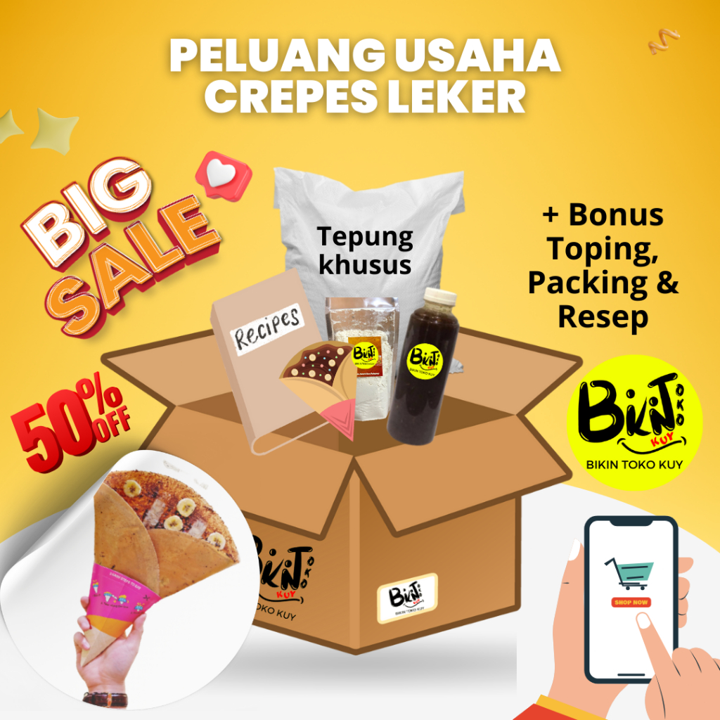 

Paket MURAH - CREPES LEKER - Peluang Bisnis Makanan Kekinian Ide Bisnis Dirumah Usaha Instan Usaha Modal Kecil Peluang Usaha Paket Usaha franchise