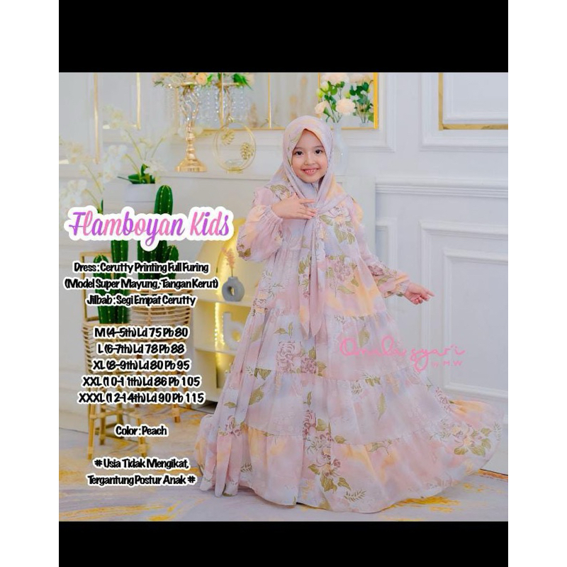 DRESS ANAK FLAMBOYAN ori by ALIFA