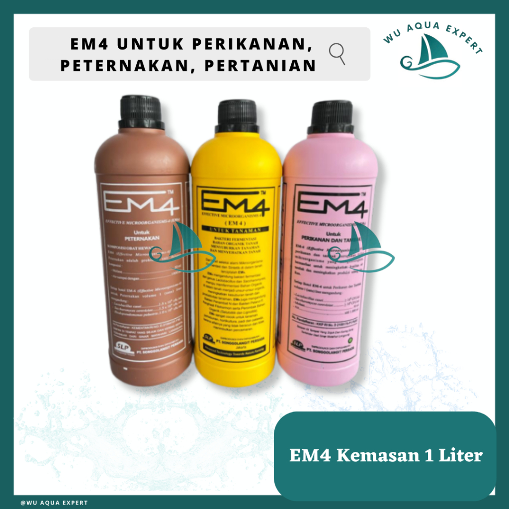 EM4 Perikanan dan Tambak 1 Liter Kultur Mikroorganisme / Molase Tetes Tebu 1 Liter Memperbaiki Mutu 