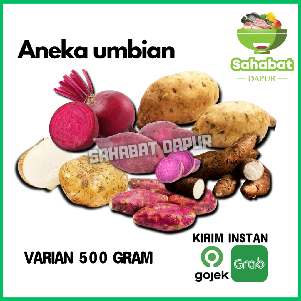 

Aneka Umbi-Umbian 500gr [ Singkong/Buah Bit/Ubi Putih/Ubi Merah/Bengkoang/Ubi Ungu ]