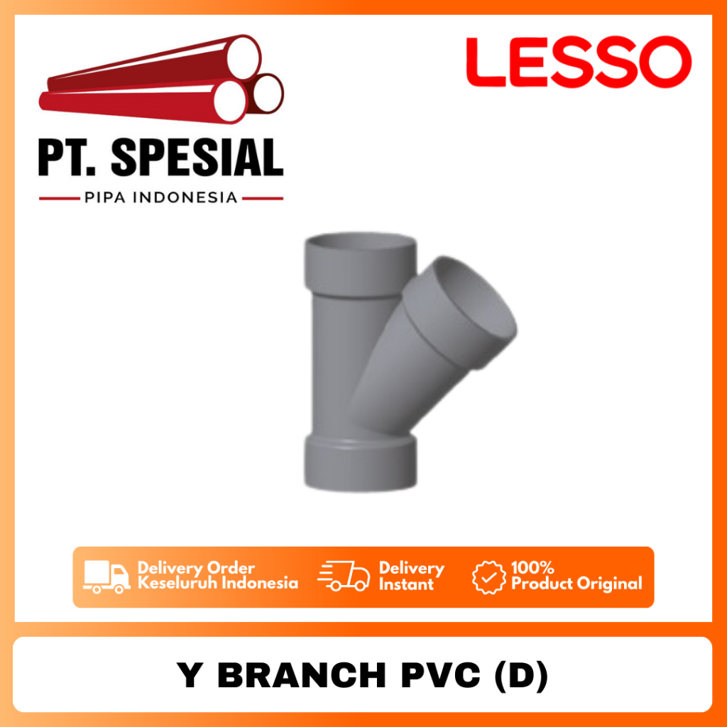 Tee Y PVC D Lesso / Vlok Tee Y PVC / Y-Branch PVC / Y Branch D Lesso - 10