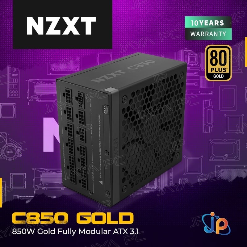 NZXT C850 ATX 3.1 850W PSU - Power Supply 850 Watt 80+ Gold Full Modular