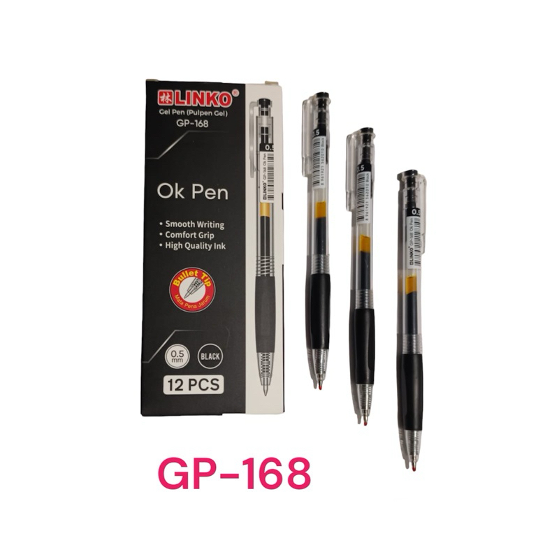 

OK GEL PEN CLICK < GP-168 > LINKO - 12 PCS