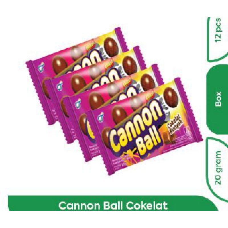 

cannon ball coklat kunyah 20 gram isi 12 sachet