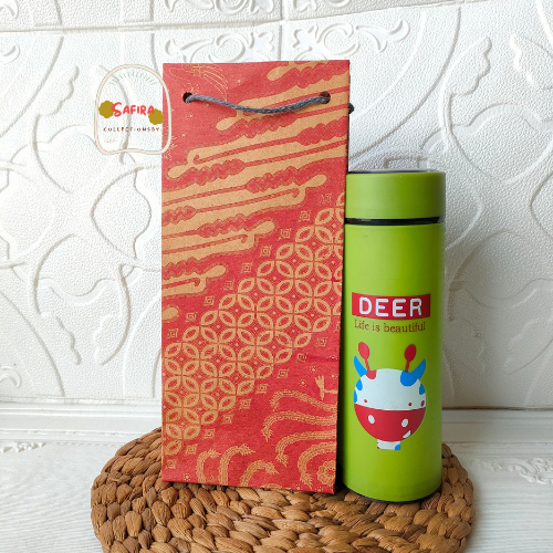 

PAPER BAG BOTOL MOTIF BATIK Kecil Mini ukuran 11x7x25