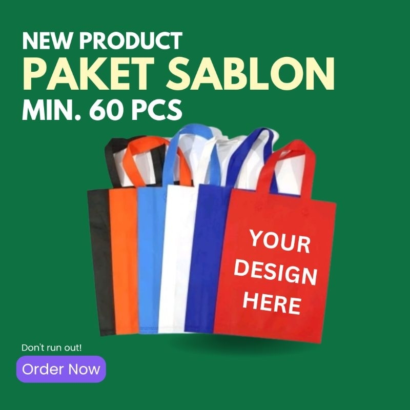 

Paket tas dan sablon ukuran 25 x 35