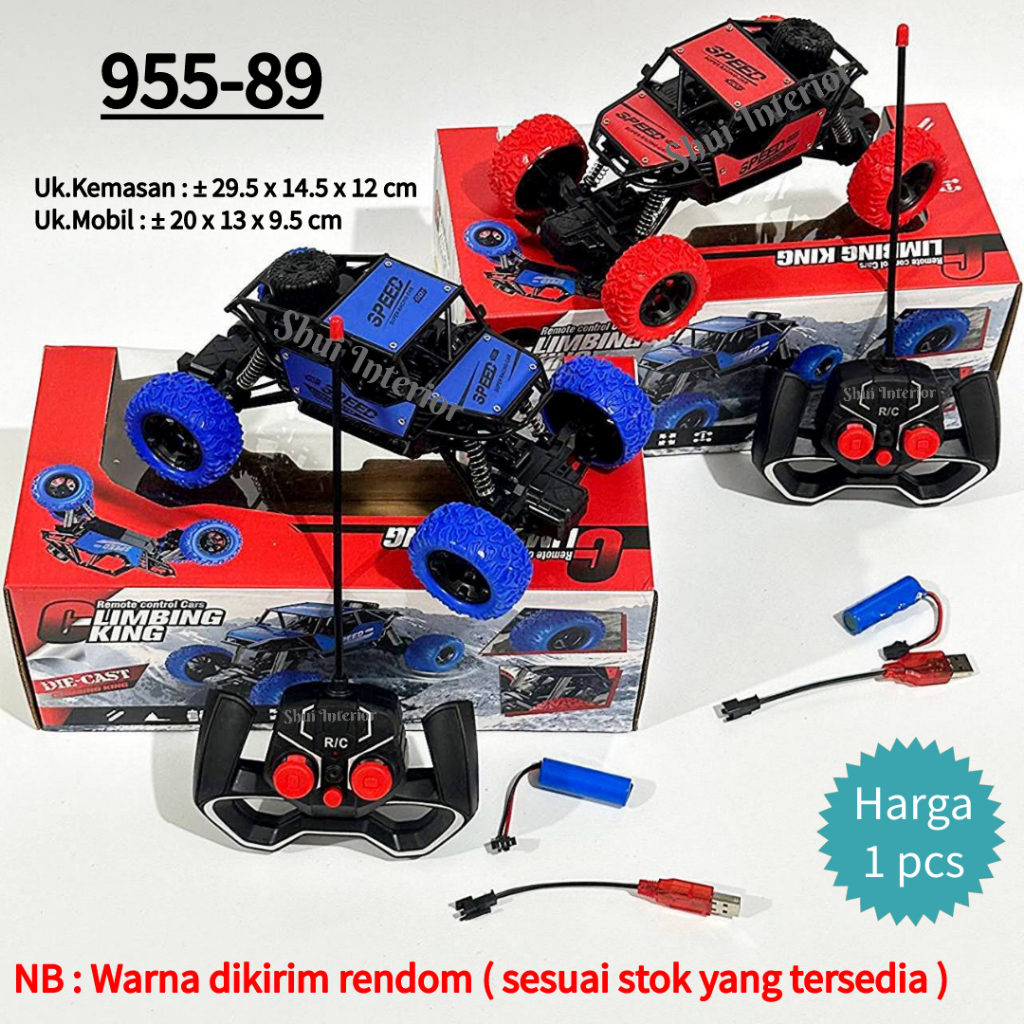 Mainan Anak Mobil Remot Control / RC mobil Climbing King Cars DieCast 955-89 / RC Climbing King - Ta