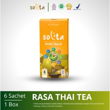 

SOLITA (ISI 6)RASA THAI TEA NUTRIFLAKES Minuman Serbuk Umbi Garut Solusi Maag & Asam Lambung Paket 1 Box