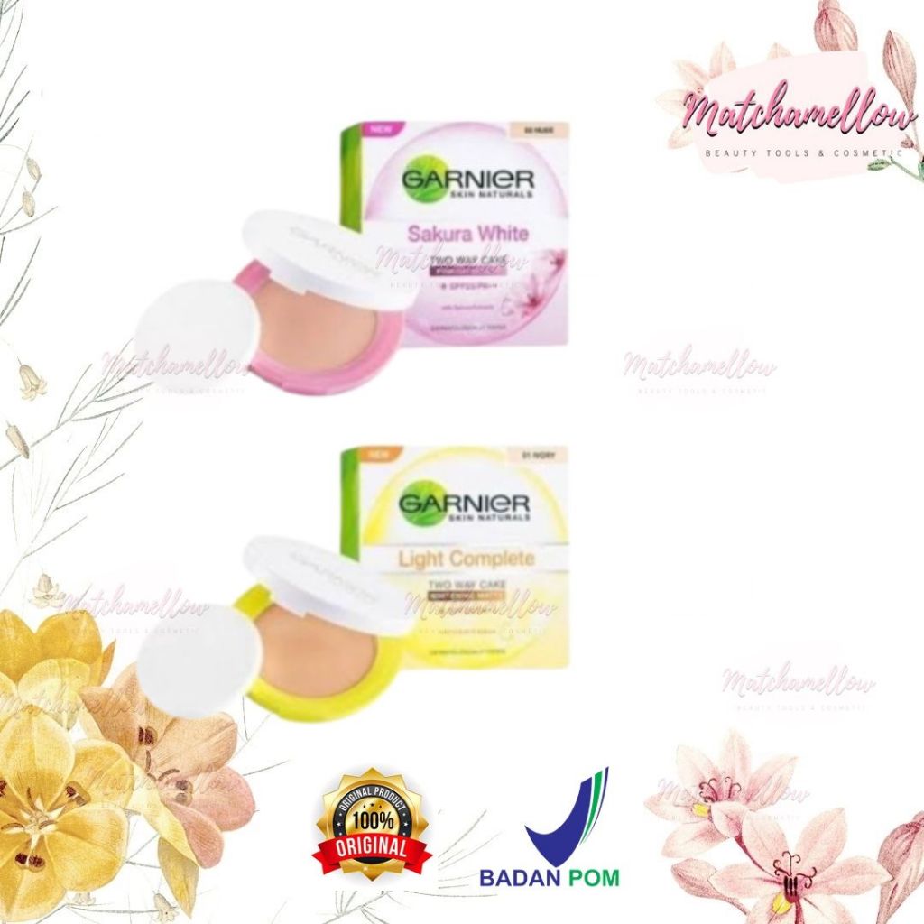 ❄️MATCHA❄️ GARNIER TWO WAY CAKE SAKURA WHITE LIGHT COMPLETE WHITENING BEDAK PADAT