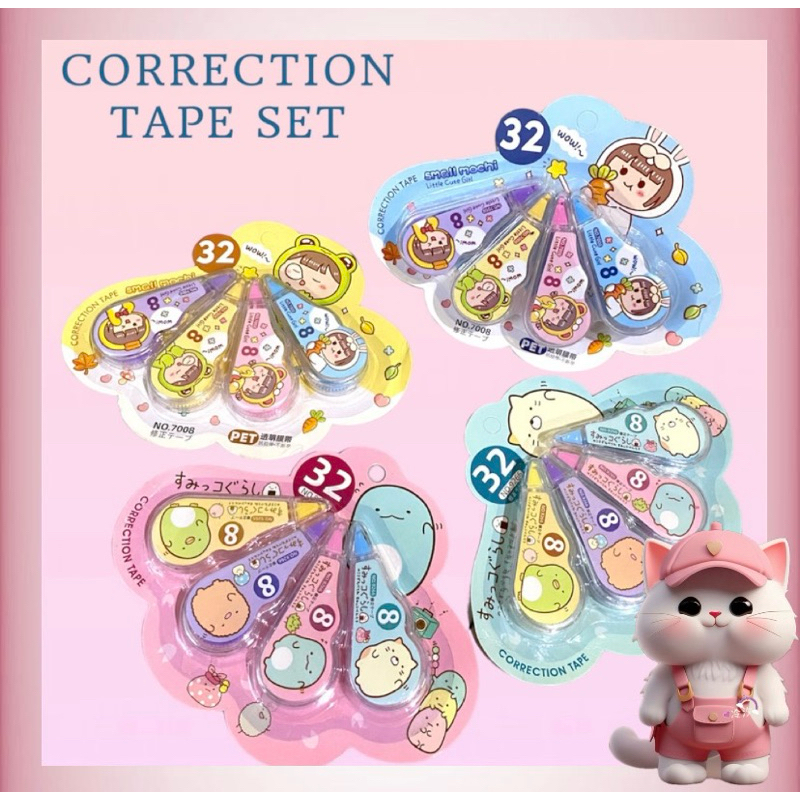 

N94 ( 1 Set 4 Pcs ) Correction Tape Karakter 4 In 1 Penghapus Pulpen Roll Isi 4pcs Karakter Lucu Unicorn Penghapus Pena Tip-Ex Kertas Mini 4in1 Tip Ex Set 4 Pcs / Tip X karakter