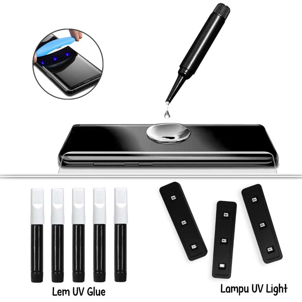 Cairan Lem UV Liquid / Cairan Lem Kaca Tempered Glass UV / Lem UV Glue Liquid Lampu UV Light