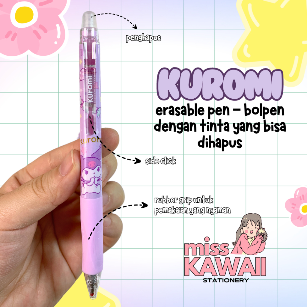 

Kuromi Erasable Pen/ Bolpen bisa dihapus/ Bolpen Kuromi Sanrio IIGEN YZ9982