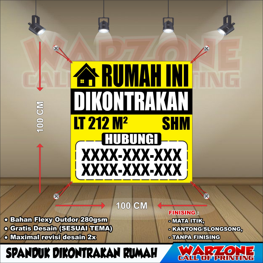 SPANDUK RUMAH DIKONTRAKAN, BANNER DIKONTRAKAN, BALIGHO RUMAH DIKONTRAKAN