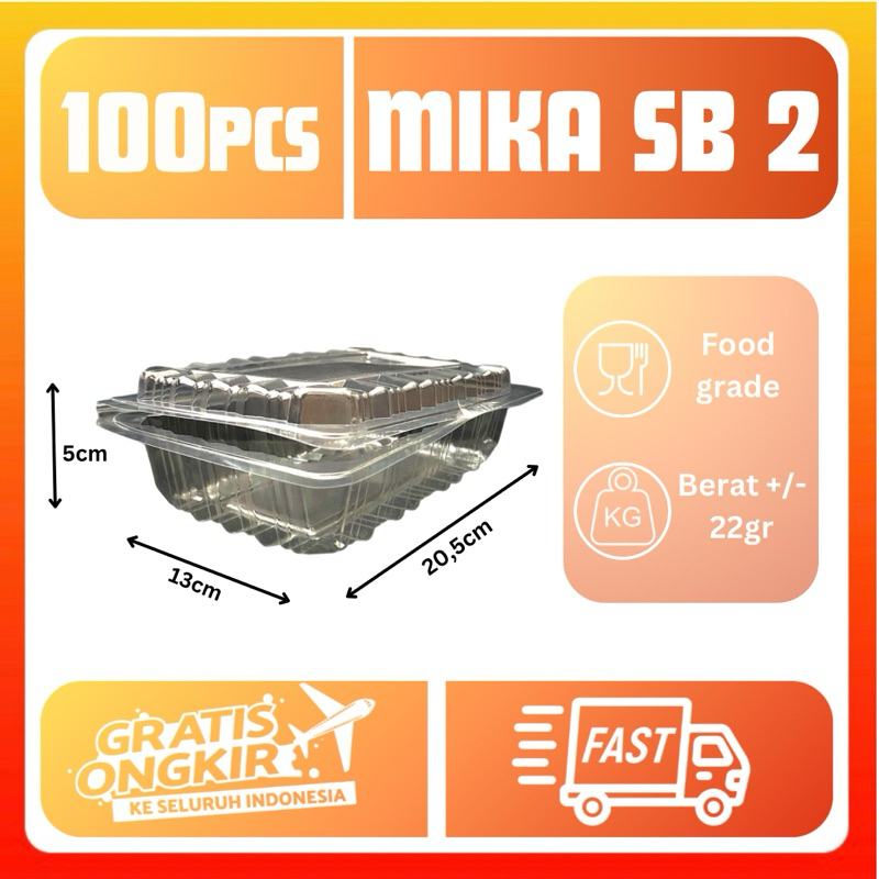 Kotak Makanan Mika  2 ukuran 2  / Kotak Kue Mika / Kotak Mika  2 / Mika 2 / Box Mika / Kotak KUE PLA