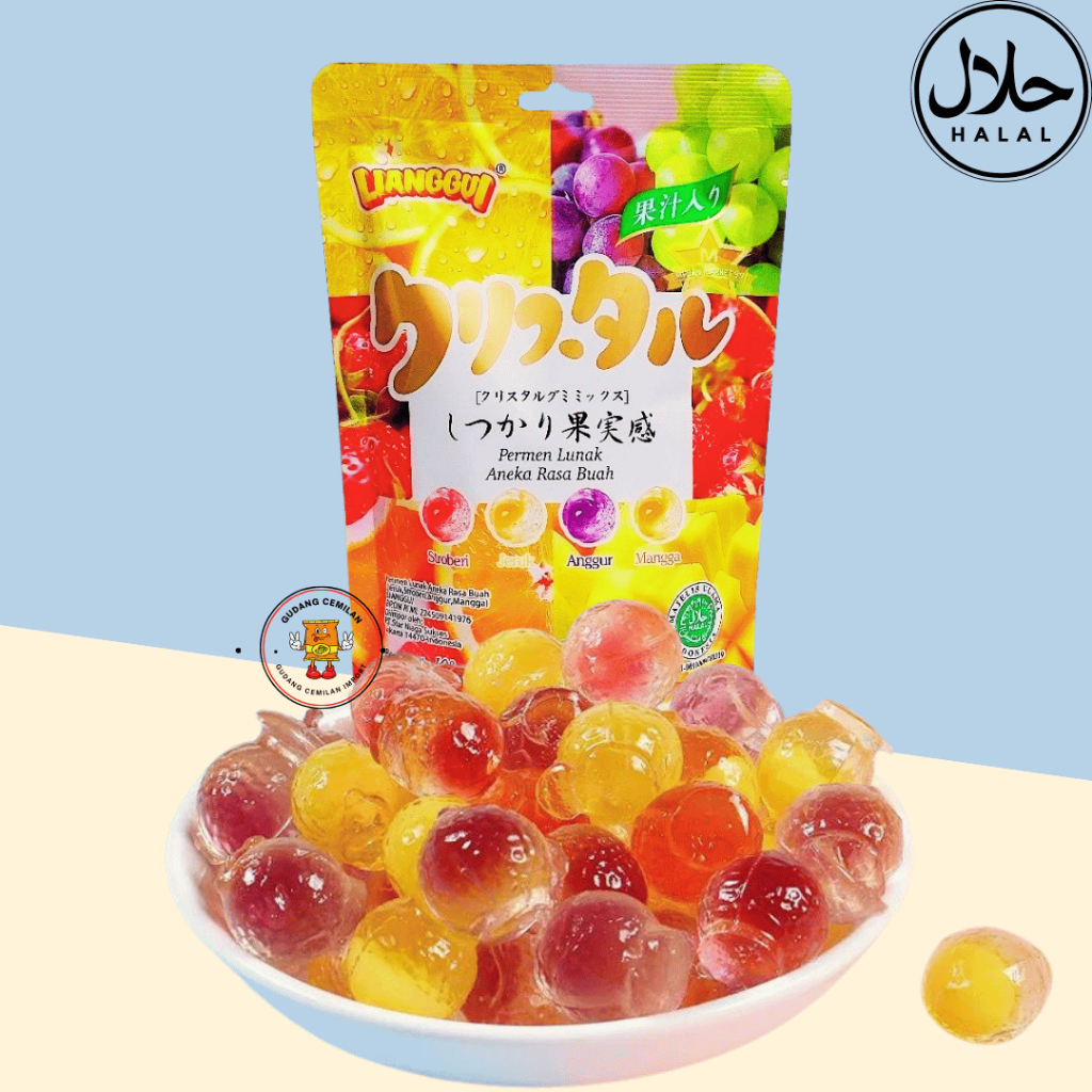 

GCI Permen Lunak Halal Aneka Rasa Buah Strawberry Jeruk Anggur Mangga Mix Fruit Candy Gummy