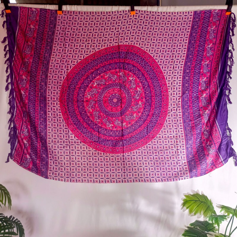 COD Kain Pantai Motif Mandala Gajah Kain Bali Asmara gen Z Sarung Bali Pantai Lukis Motif Gajah Thai