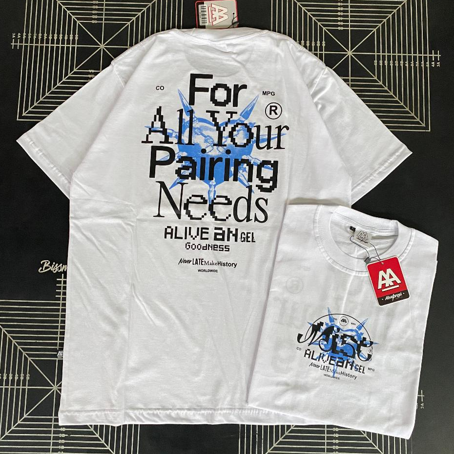 T-shirt Streetwear Unisex Heart Pairing Bootleg Graffiti / Kaos Distro Pria & Wanita Purih Original 