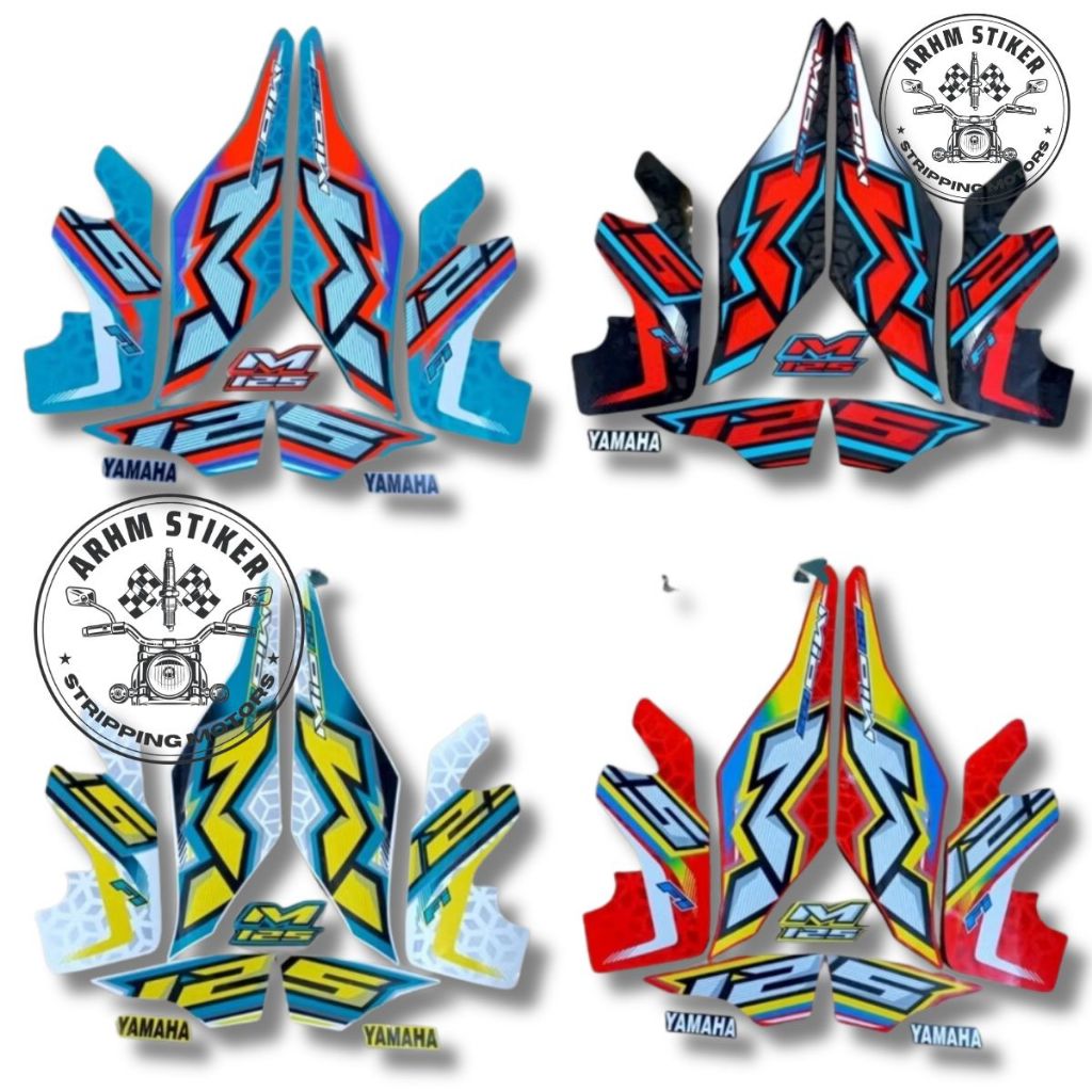 Striping stiker polet motor yamaha Mio m3 125 mio125 2022 2023 Fullset list stiker motor standar