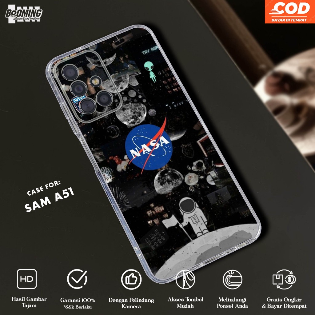 Case Samsung A51 Casing Samsung A51 Motif NASA - Clear Case - Softcase Bening Tebal - Casing Hp Prem