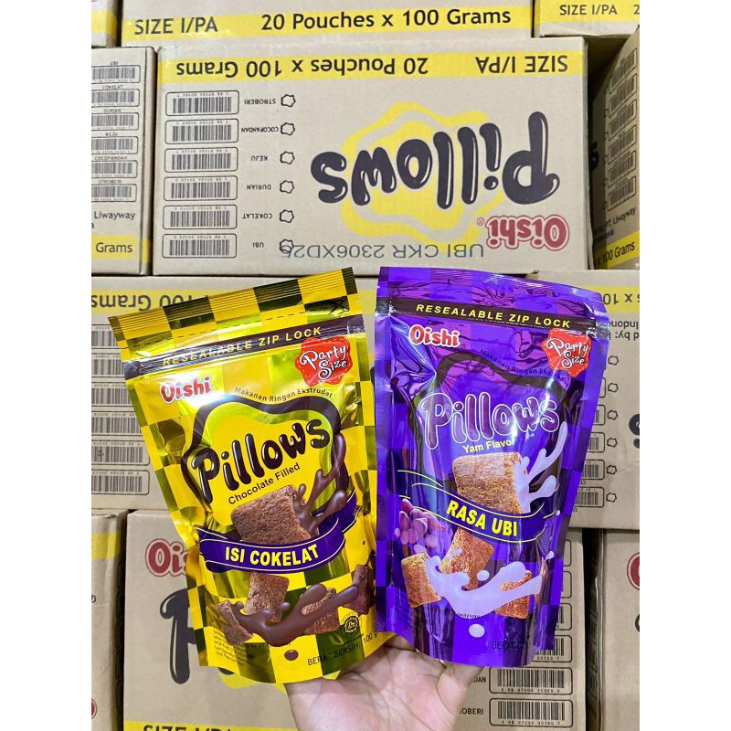 

Oishi Pillow tersedia rasa coklat & ubi 100 gr