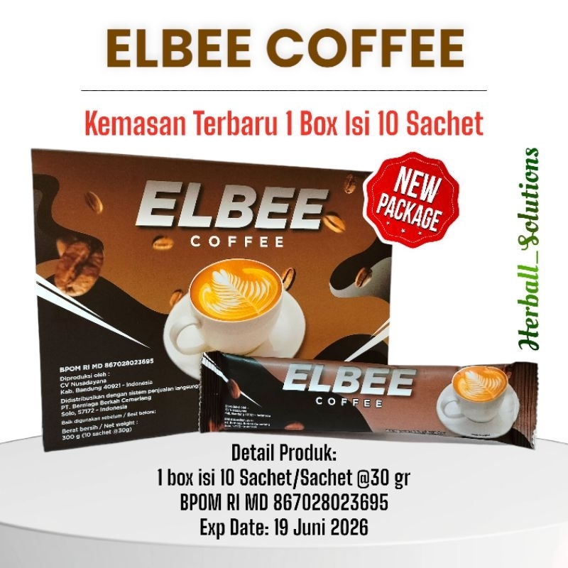 

ELBEE COFFEE 1 BOX ISI 10 SACHET ORIGINAL KOPI KESEHATAN