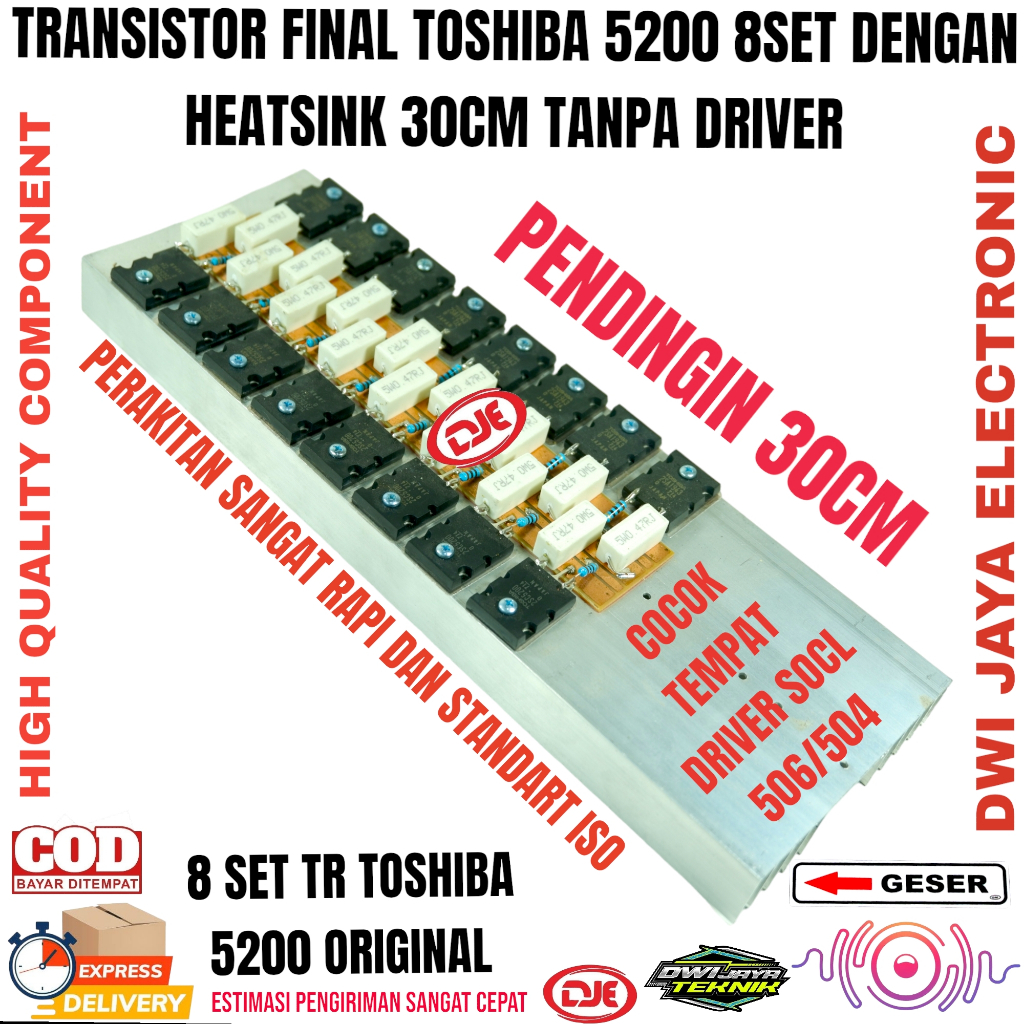 PARALEL TRANSISTOR FINAL TOSHIBA 8 SET TANPA DRIVER BUAT DRIVER LAPANGAN