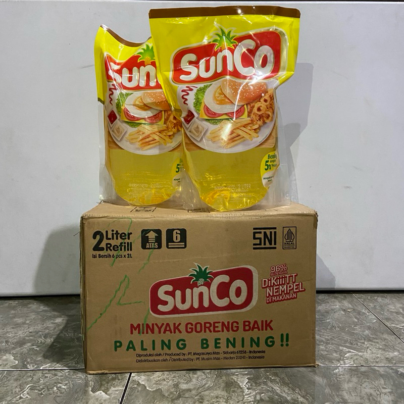 

[FREE KOPI HITAM BUBUK] SUNCO 2 LITER 1 DUS ISI 6 POUCH SUNCO REFILL 2 LITER MINYAK GORENG