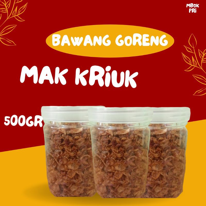 

Bawang Merah Goreng Murni Tanpa Campuran Tepung Murah Kemasan Toples 500gram