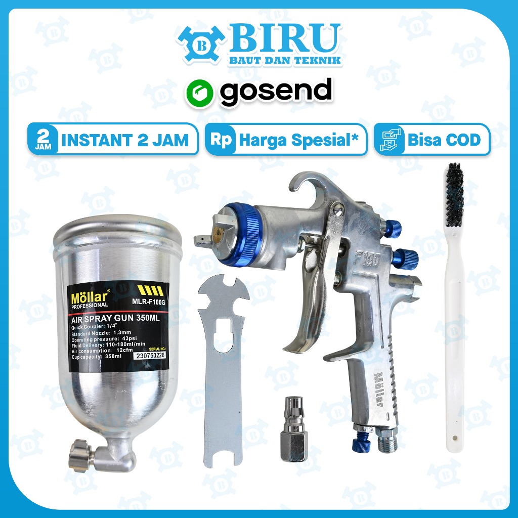 Mollar Spray Gun F100 Semprotan Cat Tabung Atas 350ML