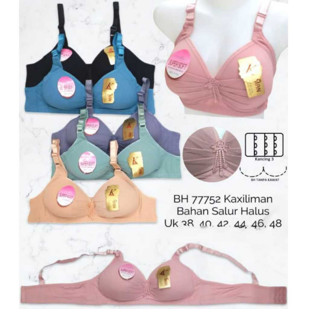 BRA BH CUP C BESAR KAXILIMAN 77752 TANPA KAWAT KAIT 3 SIZE 38-48