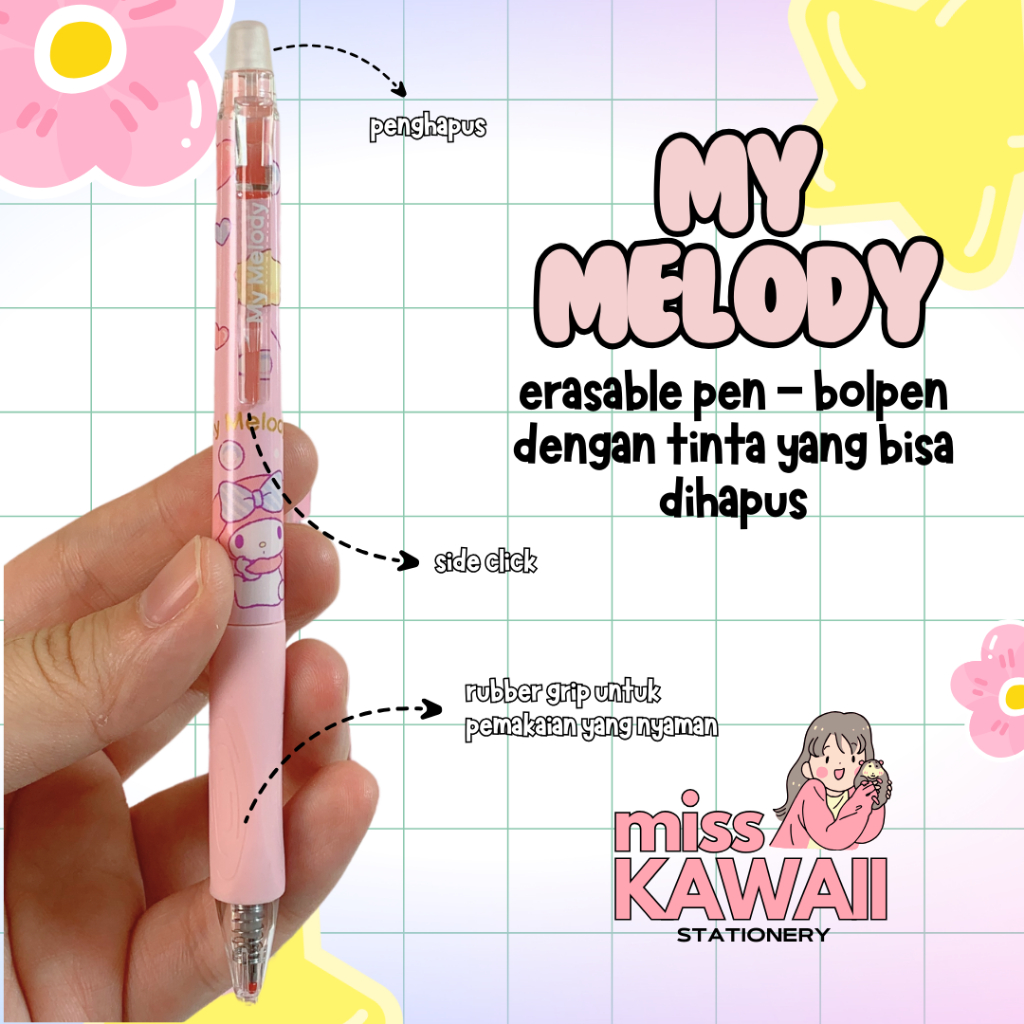 

My Melody Erasable Pen/ Bolpen bisa dihapus/ Bolpen My Melody Sanrio IIGEN YZ9986