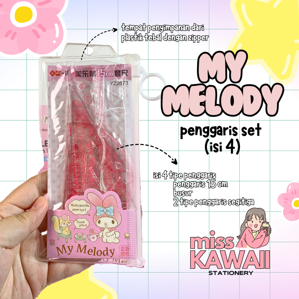 

Melody Ruler set/Pengaris Set/Penggaris Paketan (isi 4) IIGEN YZ2673