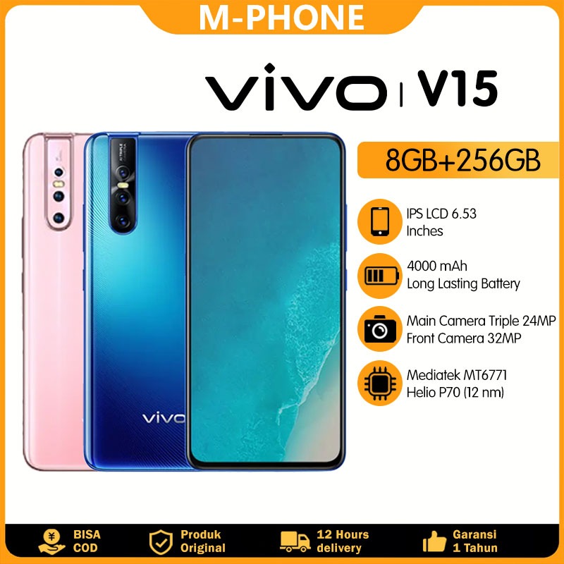 tokobueyo Vivo V15 Murah RAM 8GB/256GB Layar 6.53" Baterai 4mAh Handphone Cuci Gudang Android