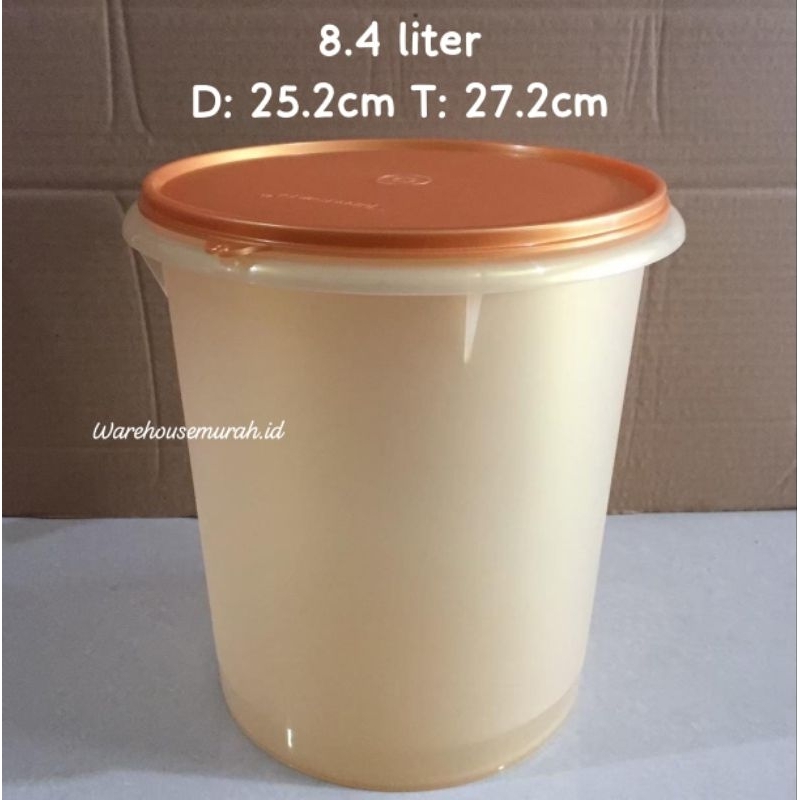 Giant Canister GOLD 8.4L • toples makanan Produk Jadul Bahan Lebih Tebal by tupperwr