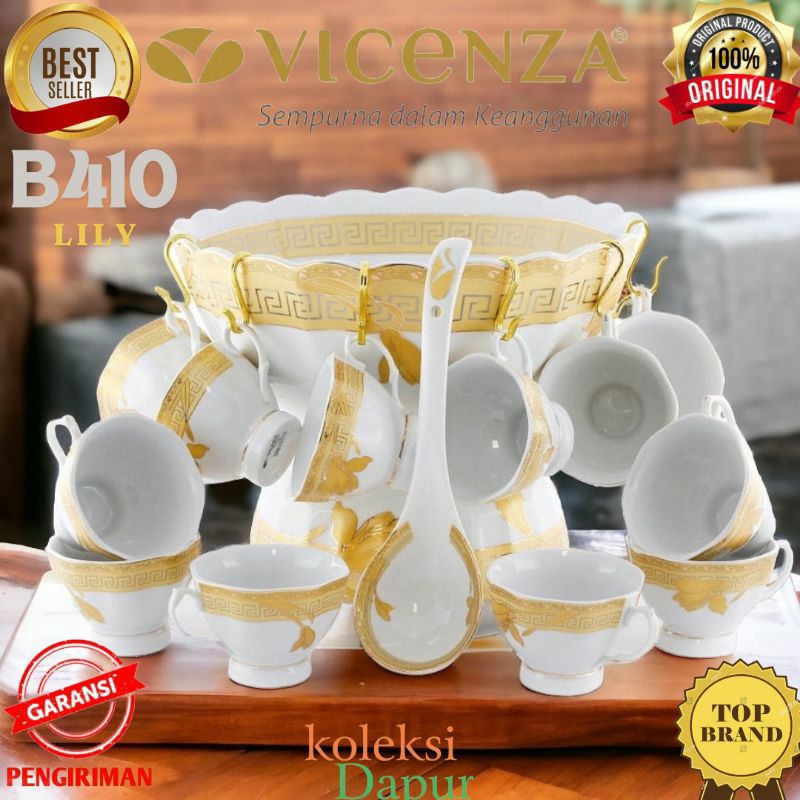 Wadah Es Buah dan Sup B410 Bowl Set VICENZA pilihan motif Camelia Lily Gemini Ayana Mawar magnolia M