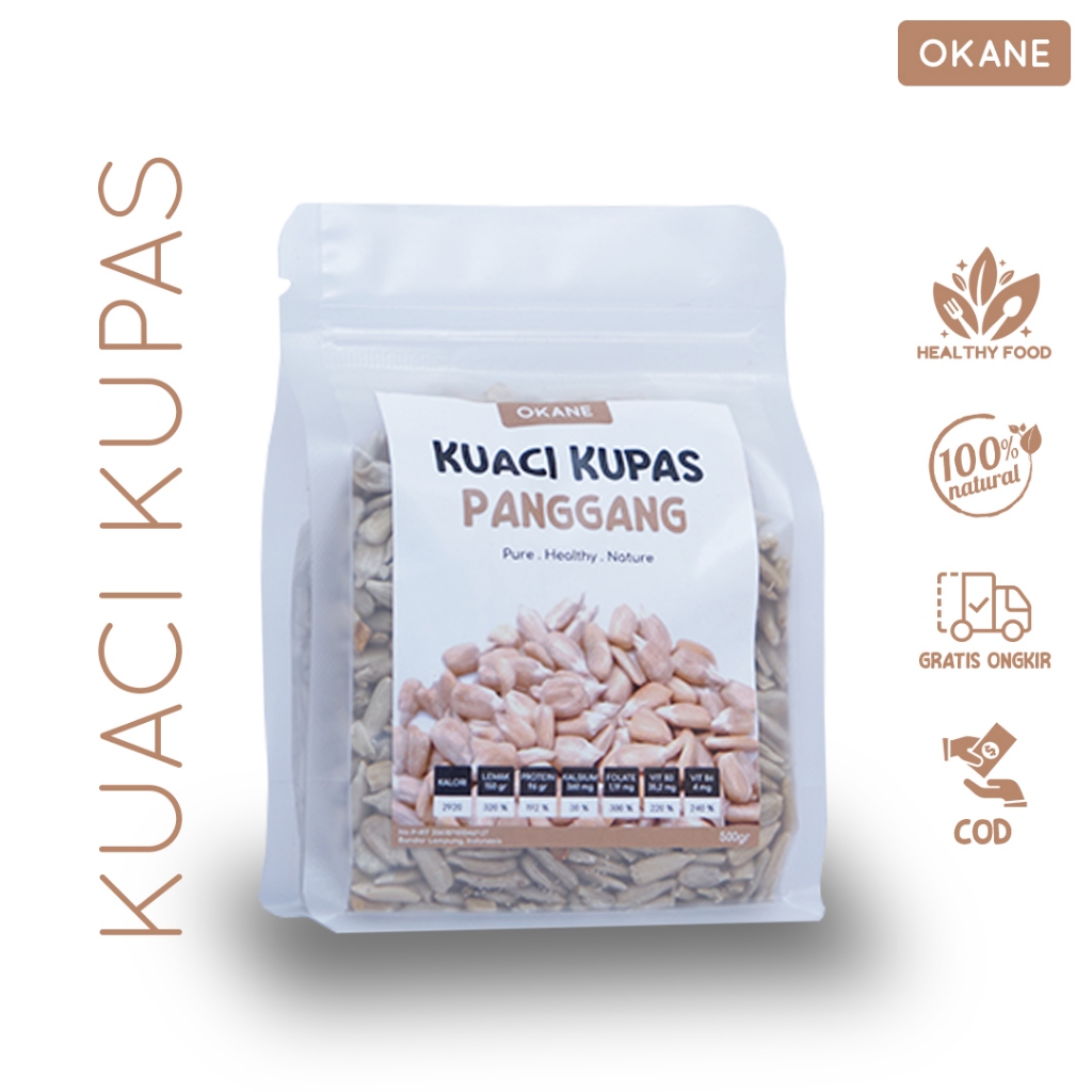 

Kuaci Kupas Panggang Okane 250 gr / Roasted Sunflower Seeds 250 gr