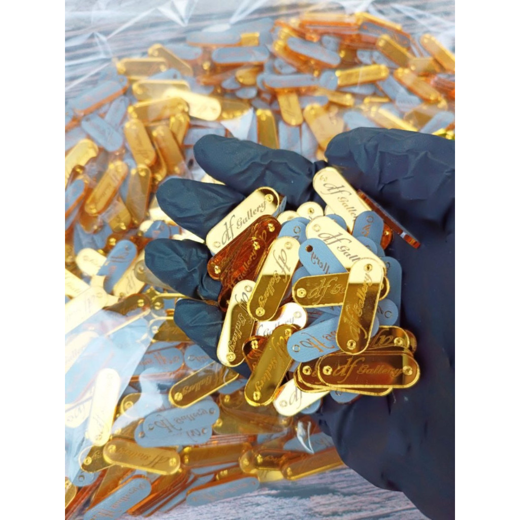 label hijab akrilik / label baju acrylic / brand acrylic