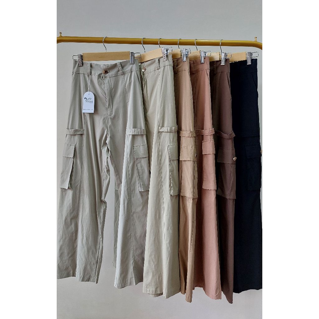 OUTFITSTORE - Celana Cargo Wanita//Celana Cargo Kekinian Wanita//Celana Cargo Import