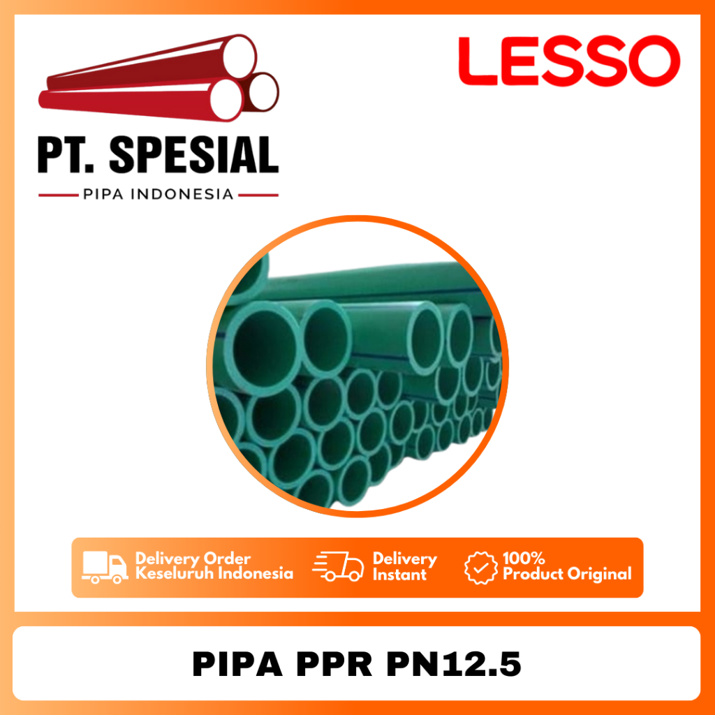 Pipa PPR PN12.5 Air Dingin Lesso DN160 - 6" / Pipa PPR Lesso - 10