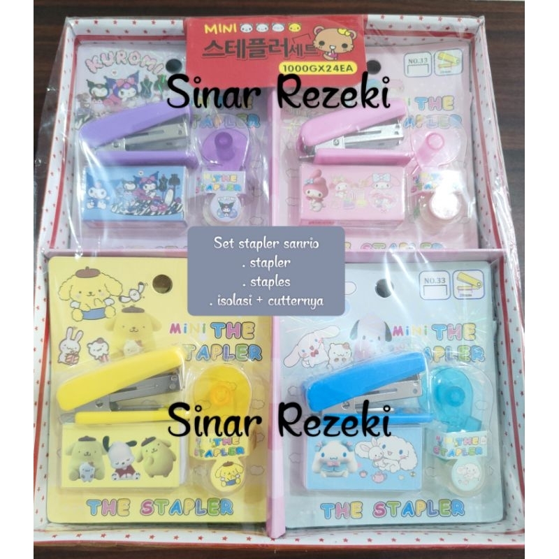 

1 set!!Stapler sanrio/set stapler staples isolasi sanrio/isolasi sanrio