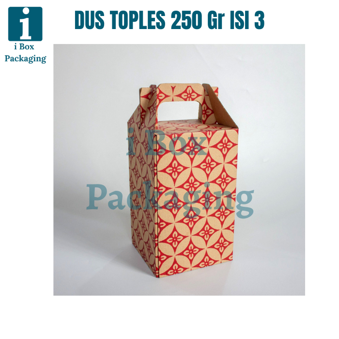 

[ 10 Pcs ] Box Toples 250gr Isi 3 Dus Tenteng Kue Kering Packaging Kemasan Kardus 12x12x20cm